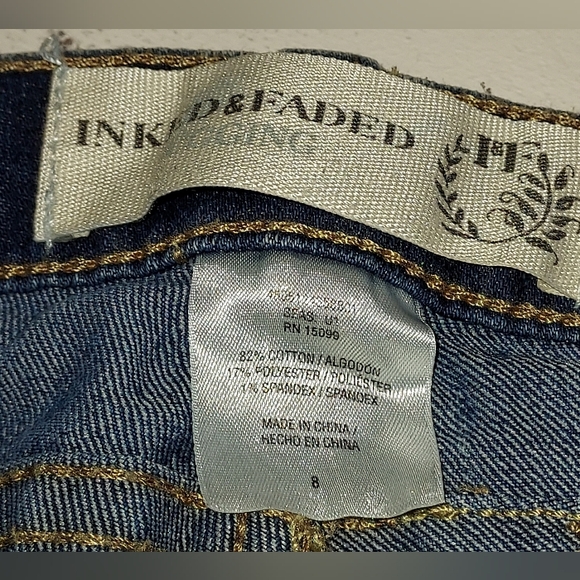 Inked & Faded 5 Pocket Stretch Skinny Jeggings with Zippers on Ankles Pre-owned - Picture 3 of 8